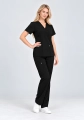 komplet medyczny damski, czarny, ciemny, komplet chirurgiczny, kobiecy, stylowy, uniform, mundurek medyczny, bluza medyczna, spodnie medyczne, black