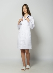 Games damski fartuch medyczny Malwina, kolor biały, zapinana na napy, prosty krój, profesjonalny wygląd